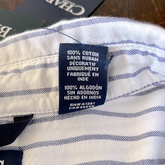 Chaps big & tall stripe cotton long sleeve shirt 3XB / 3TF - Picture 10 of 12